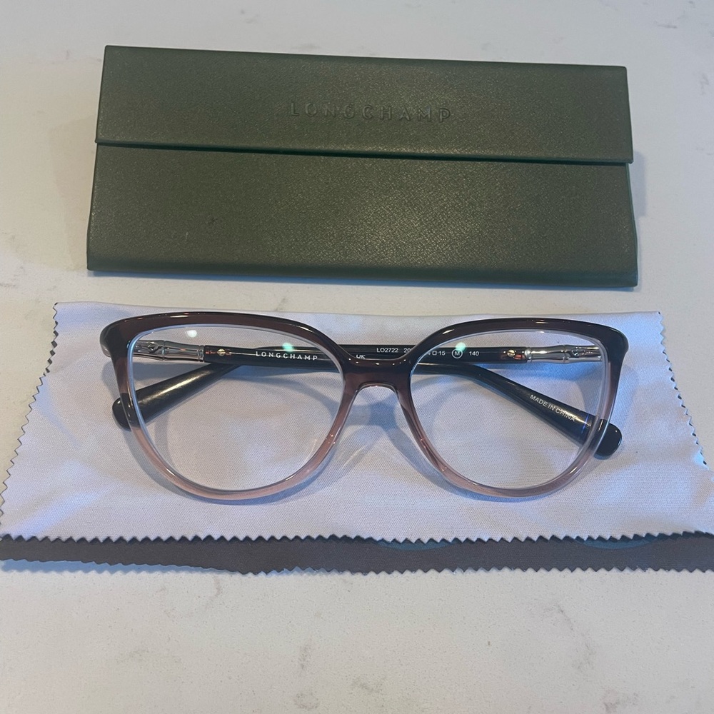 Longchamp Women's Glasses with Brown & Rose Frame